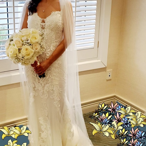 Gorgeous Maggie Sottero Lace Fit Wedding Dress - Picture 6 of 8